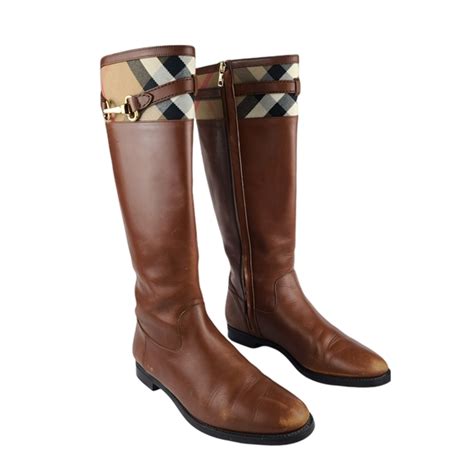 burberry brown check mapledene tall leather boots 8|Timeless Elegance: Burberry Brown Check Mapledene Tall .